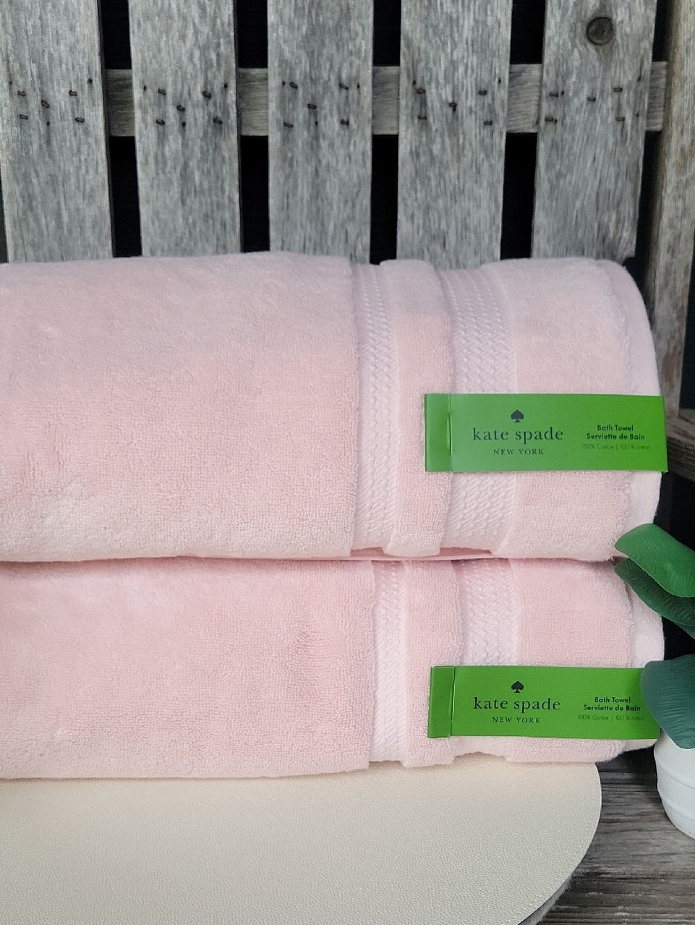 kate spade New York Powder Pink Bath Towels- Set of 2